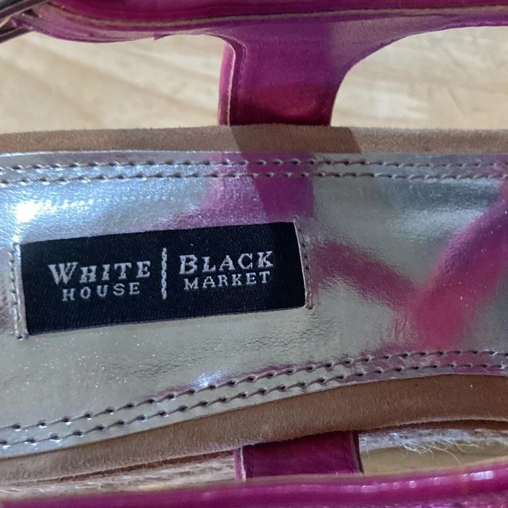 White House Black Market Pink Cork Wedge Sandals